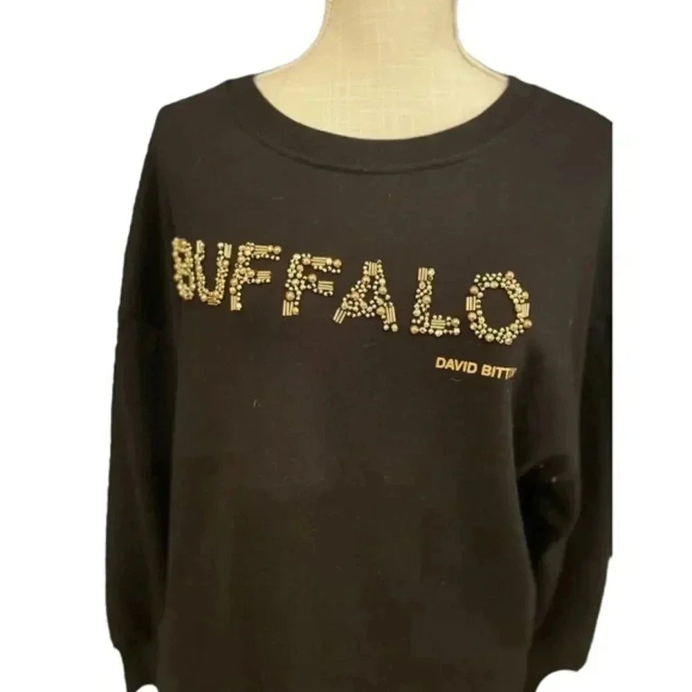 NWT DAVID BITTON BUFFALO SWEATSHIRTS BLACK/GOLD SIZE M - Picture 12 of 12
